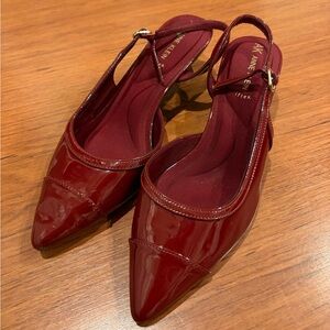 Anne Klein Burgundy Slingback Heels